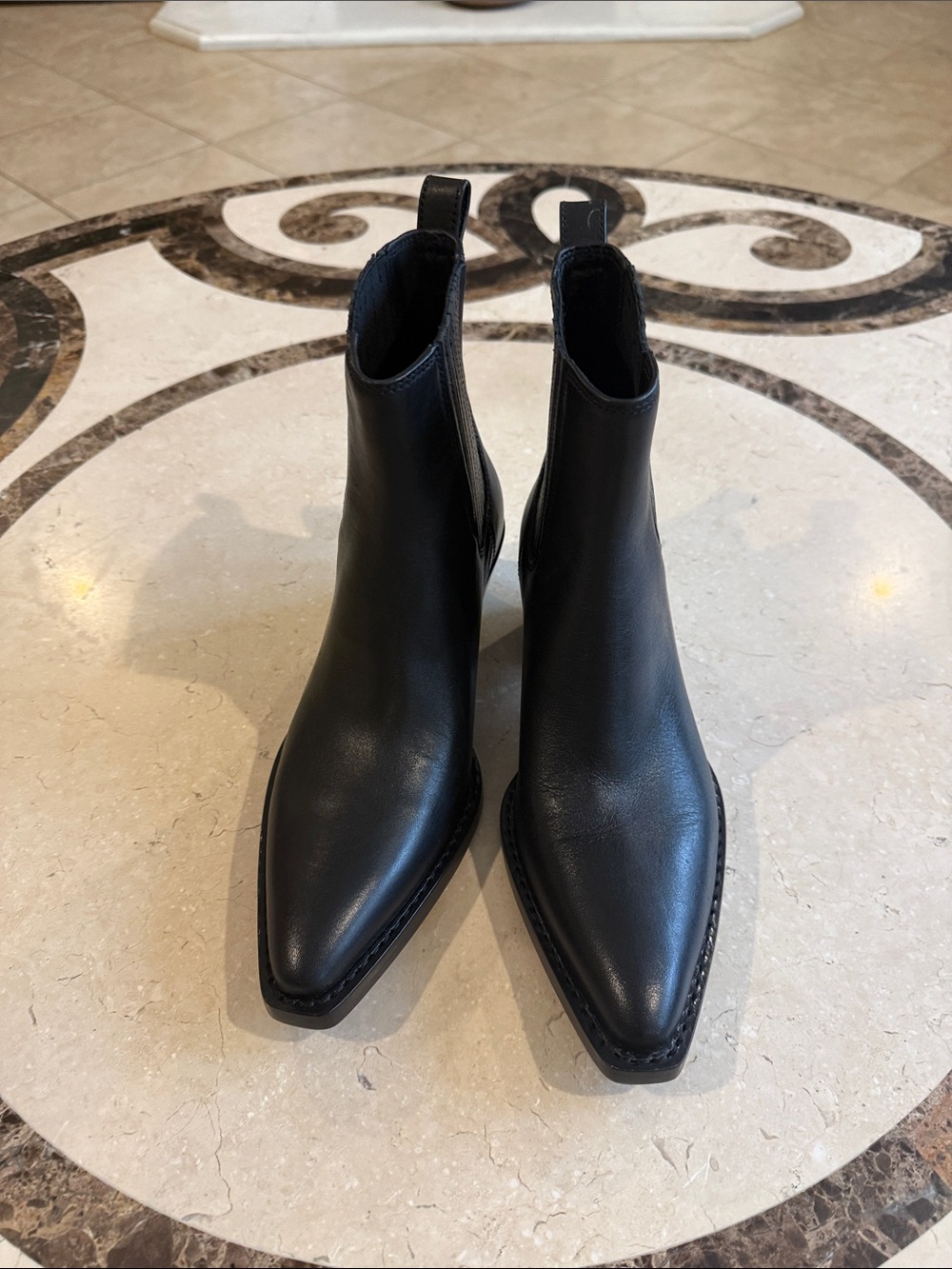 3.1 Philip Lam Black Pointed-Toe Chelsea Boots designer New with tags